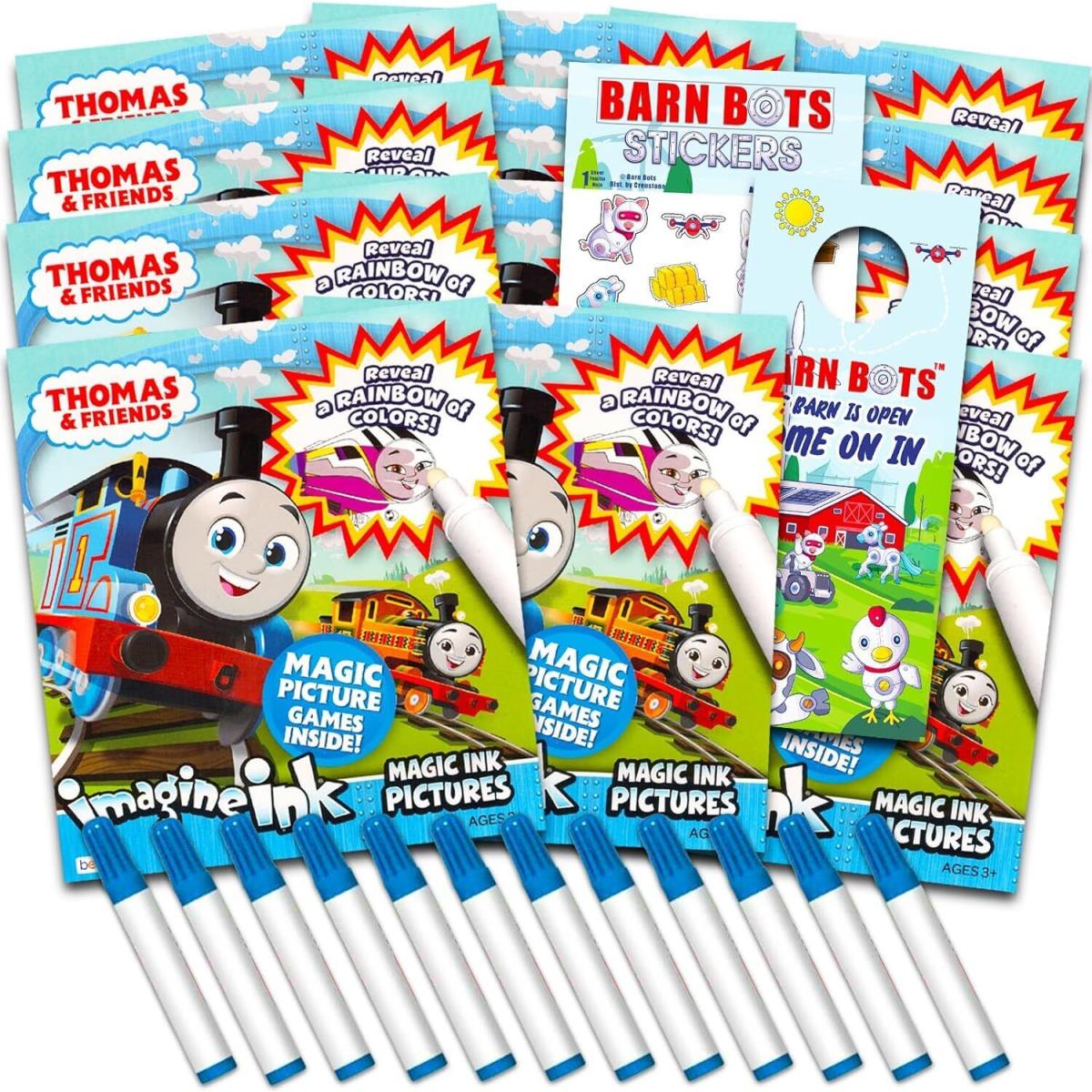 Thomas The Train Imagine Ink Coloring Book Set For Kids - 12 Pack No-mess Magic