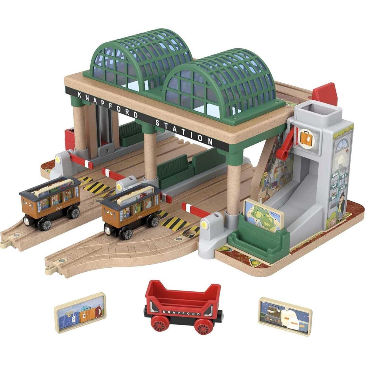 Thomas Friends Wooden Railway Toy Train Set Knapford Station Passenger Pickup