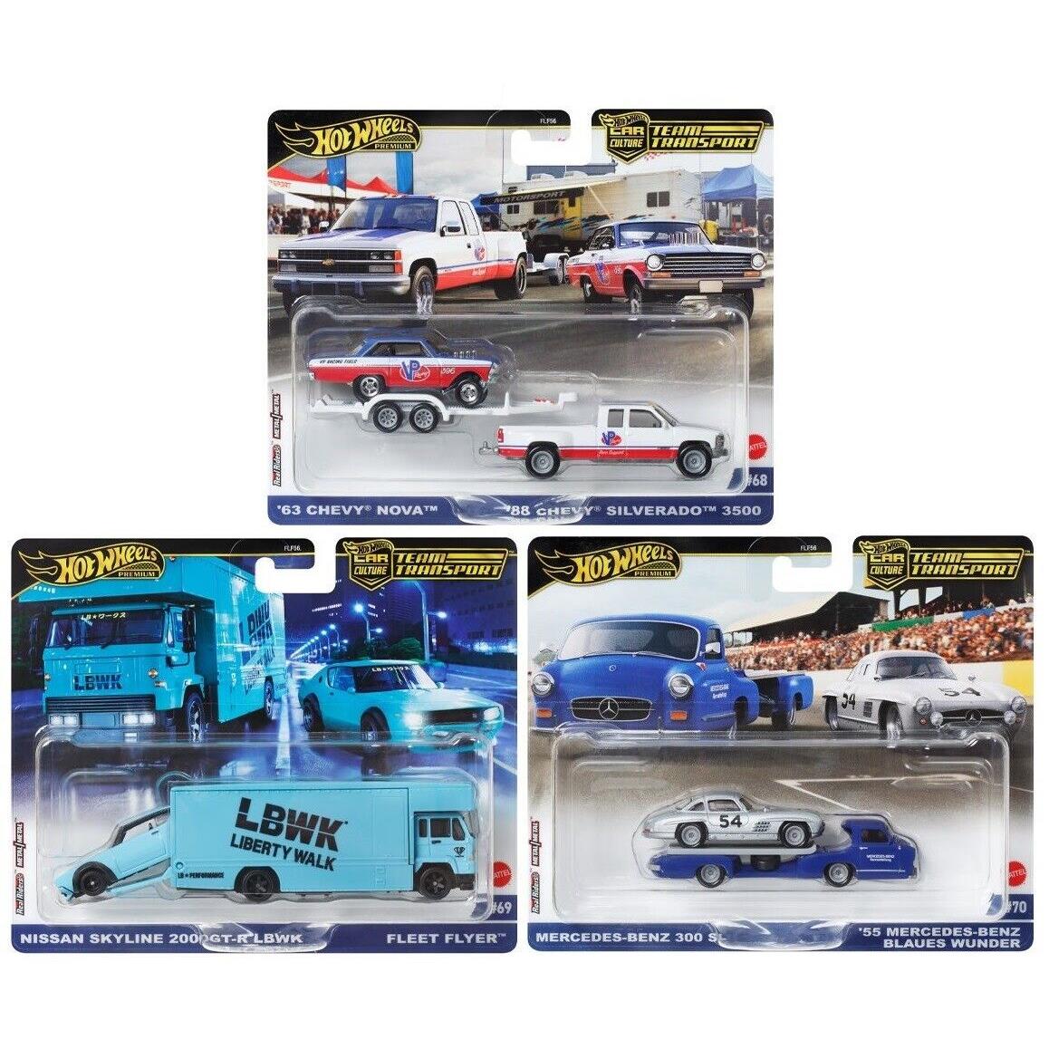 Hot Wheels 2024 Car Culture Team Transport C Case Set of 3 Cars In-stock