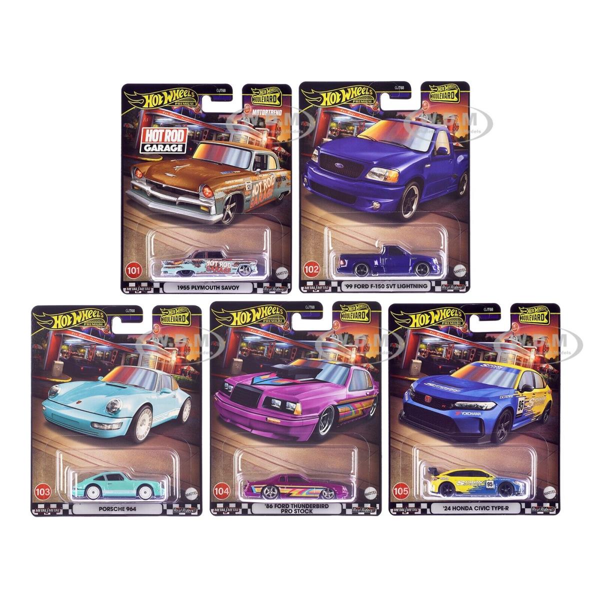 Boulevard 101-105 5 PC Set Premium Series Diecast BY Hot Wheels GJT68-953 W