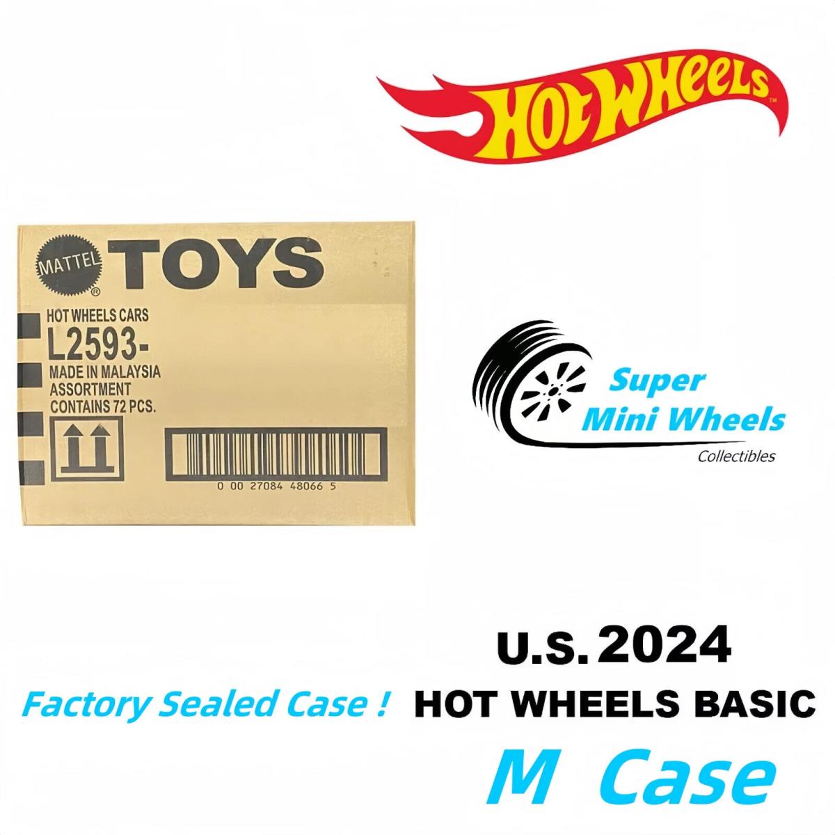 Hot Wheels Basic 2024 M Case 72 Pcs - Case