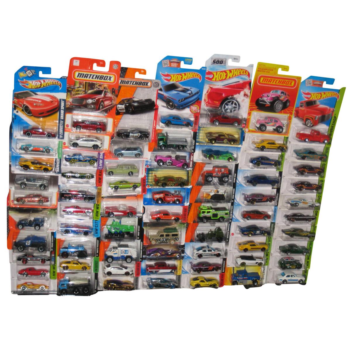 Hot Wheels Matchbox Mattel Mixed Die Cast Collection Toys -- Lot of 70 Cars