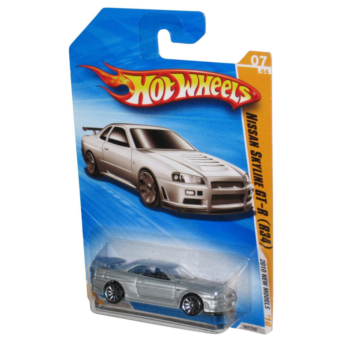 Hot Wheels 2010 Models 07/44 Silver Nissan Skyline Gt-r R34 Toy Car 007/240