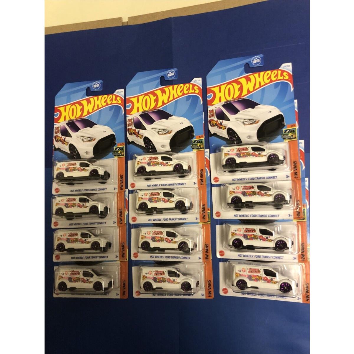 2024 Hot Wheels Ford Transit Connect HW Vans Treasure Hunt 12 Cars From M Cases