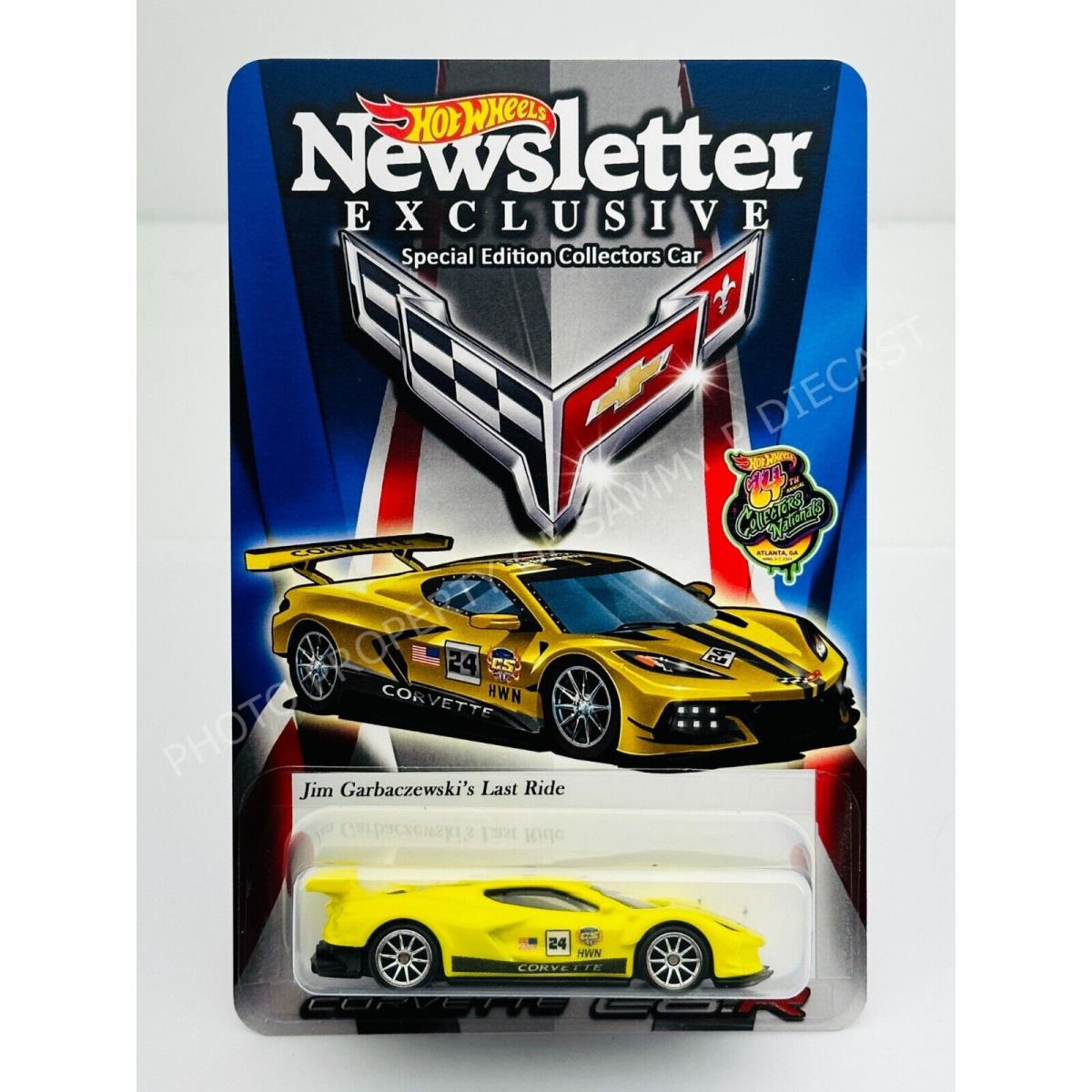 Hot Wheels 2024 24th Nationals Newsletter Exclusive Corvette C8R Yellow 557/1000