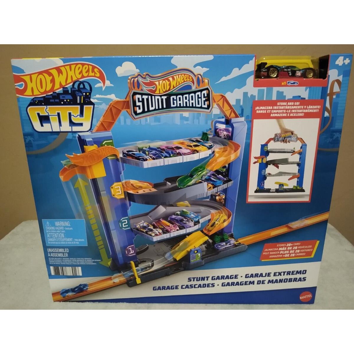 Hot Wheels City Stunt Garage Play Set Gift Idea For Ages 3 to 8 Years