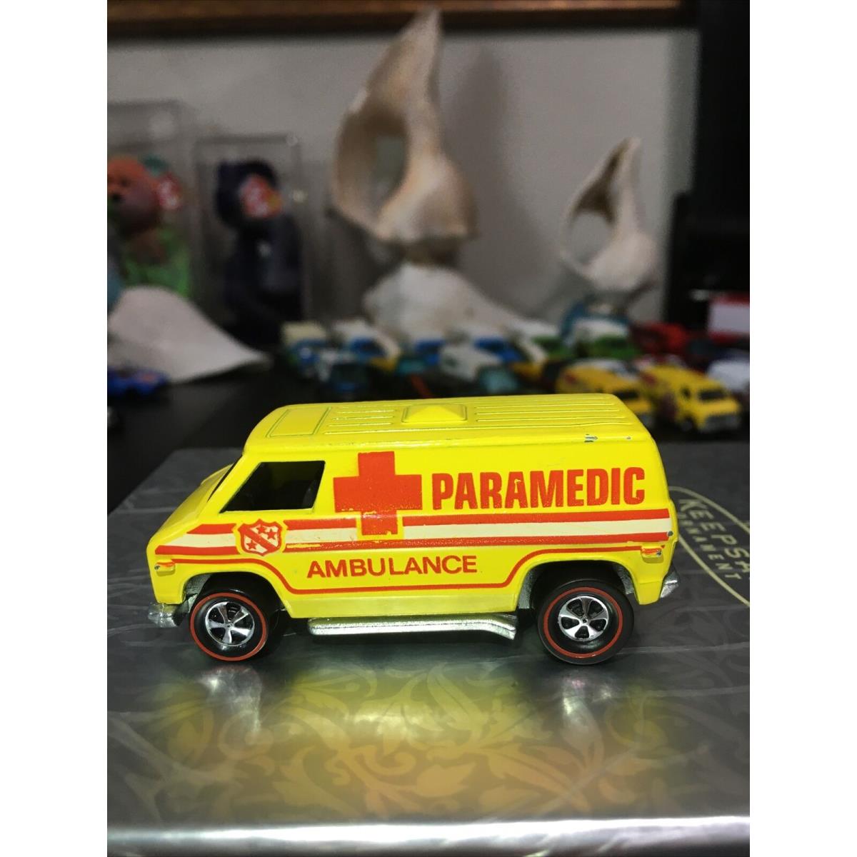 Vintage 1974 Hot Wheels Paramedic Ambulance Van Yellow Hong Kong Custom