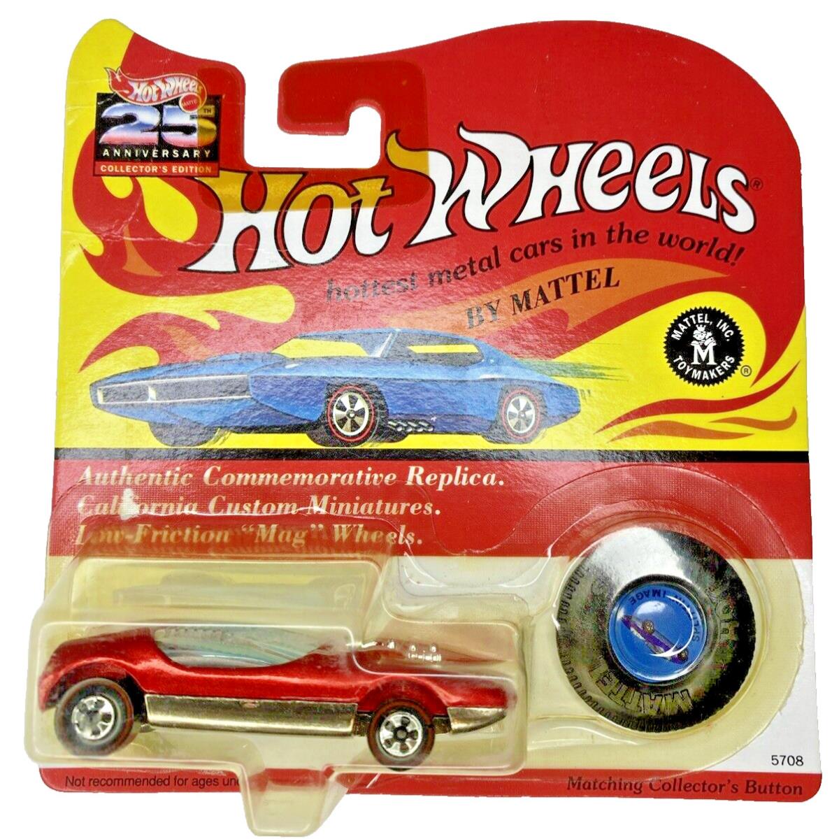 Hot Wheels Redline 25th Anniv Splittin` Image 5708 Metalic Red 1/64 /button