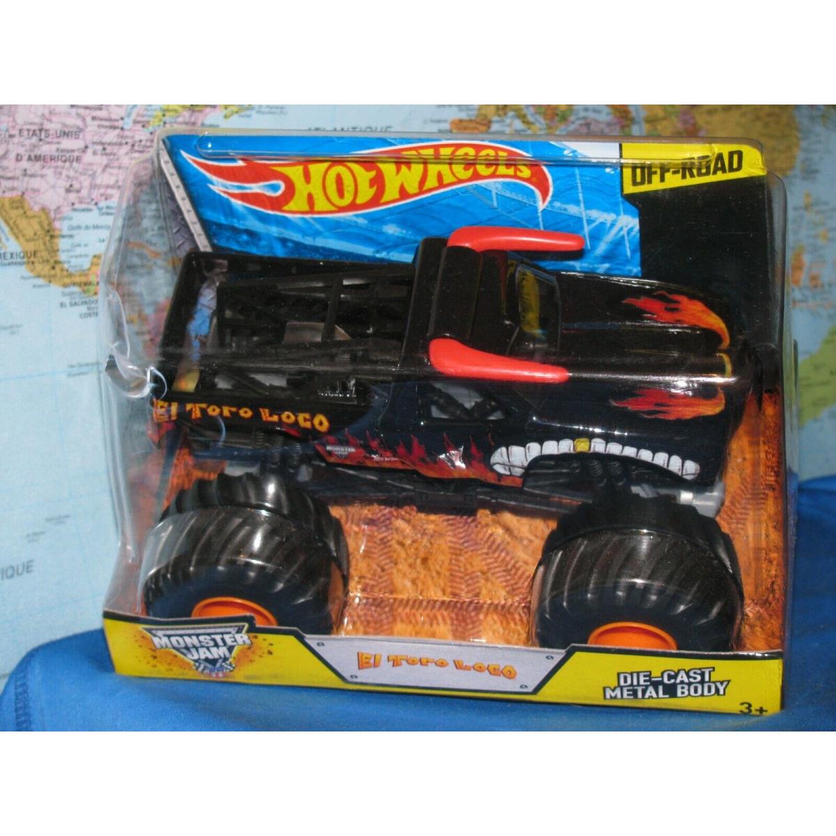 1/24 Hot Wheels Monster Jam Truck EL Toro Loco Black Off-road Rare