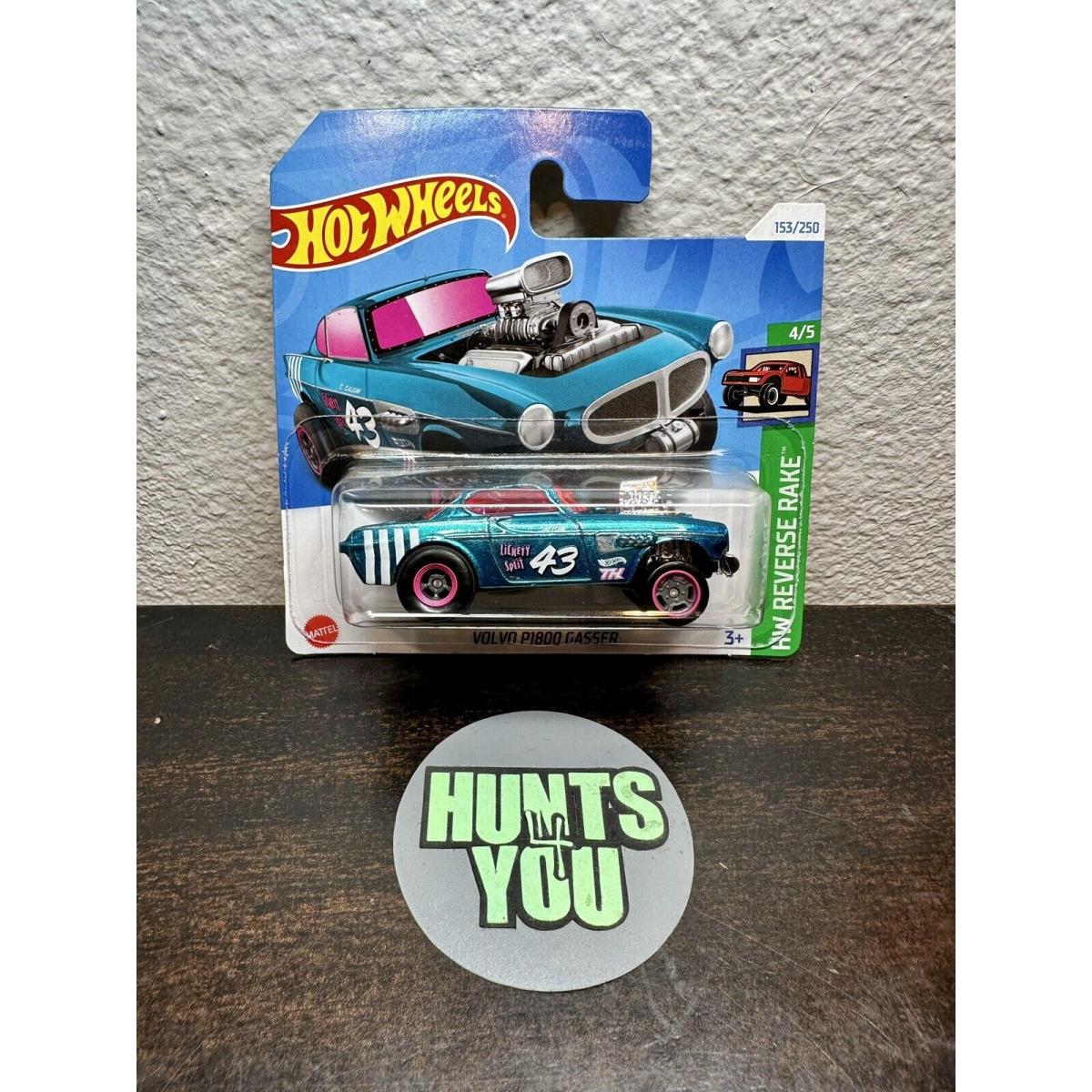 Hot Wheels 2024 Super Treasure Hunt Short Card Volvo P1800 Gasser Reverse Rake