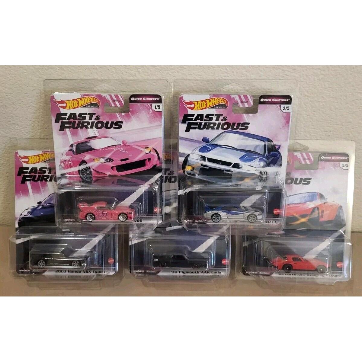 Hot Wheels Premium Fast Furious 2020 Quick Shifters 1-5 New/sealed