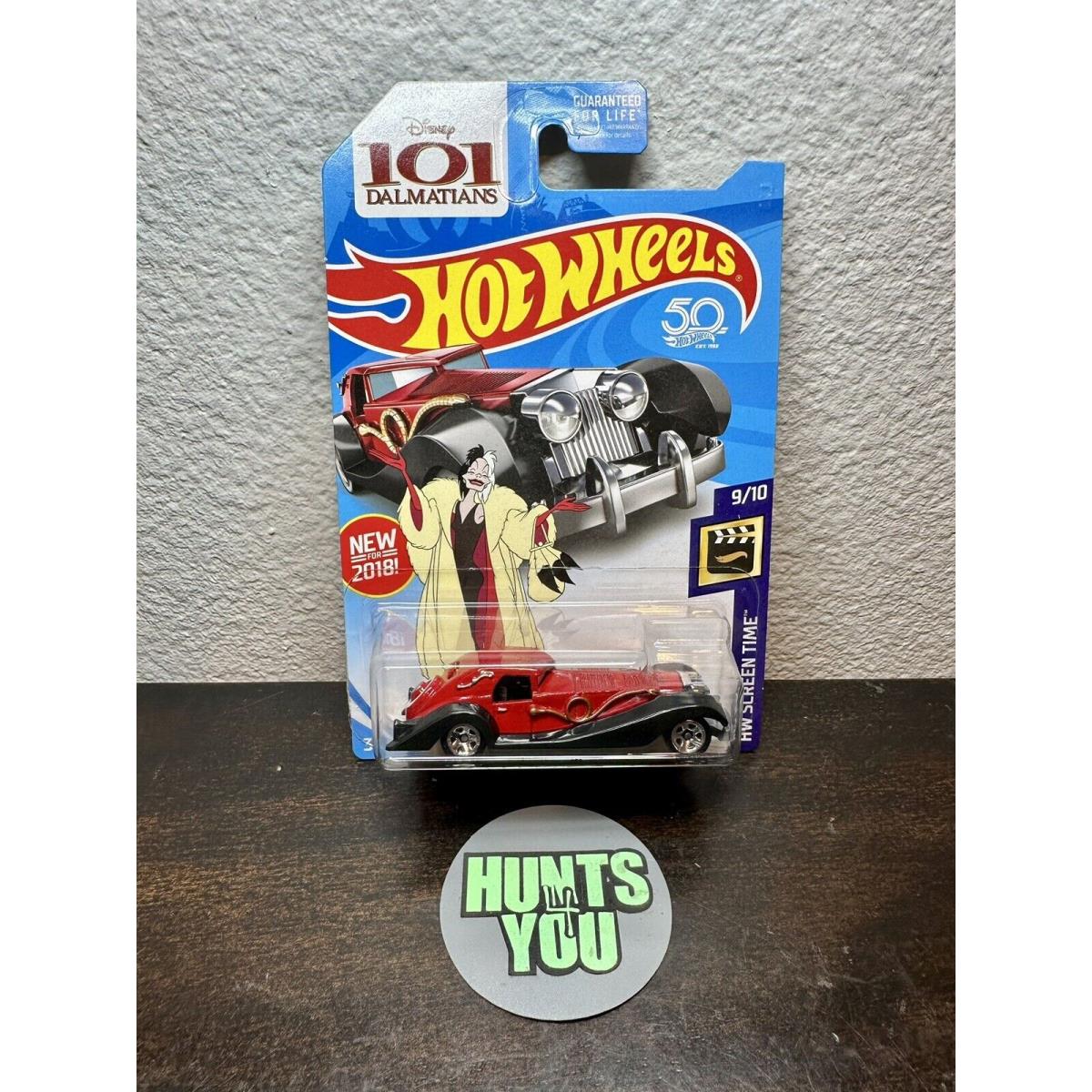 Hot Wheels Error 2018 Super Treasure Hunt Cruella De Vil Mainline On Sth Card