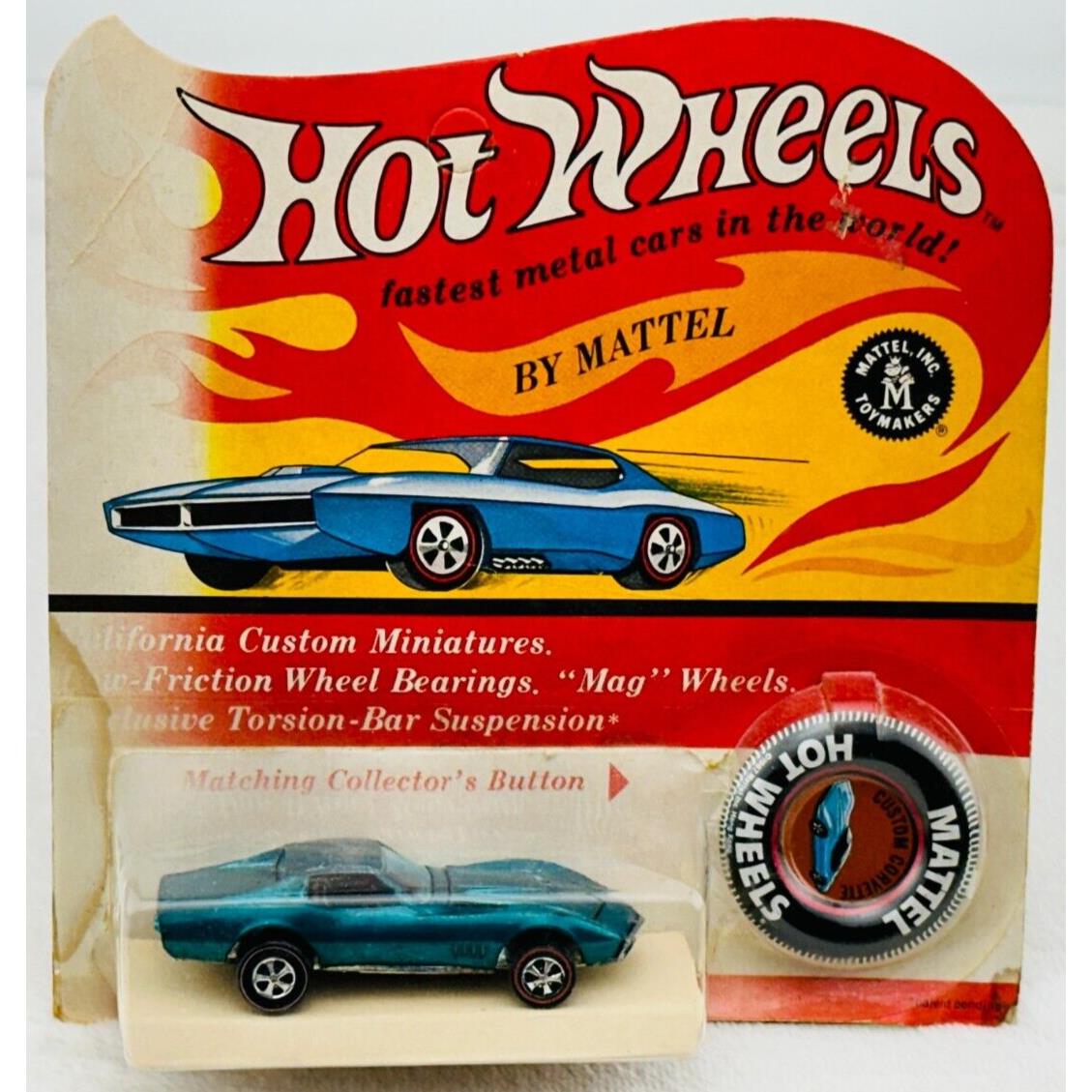 Hot Wheels Redline Custom Corvette Aqua Long Steering Wheel in Blisterpack