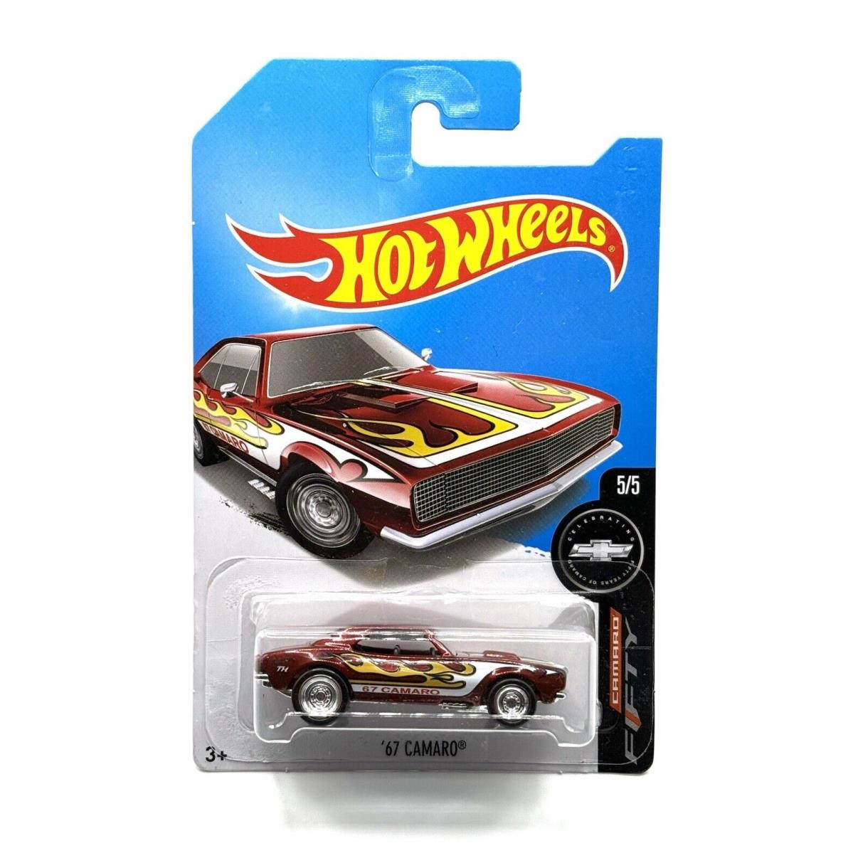 2017 Hot Wheels Super Treasure Hunt `67 Camaro Fifty 5/5 Red W/protector