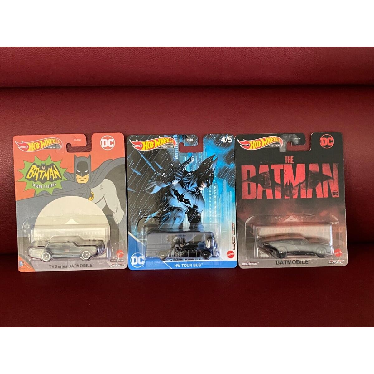 Hot Wheels Classic TV Series Batmobile + Batmobile The Batman + Tour Bus