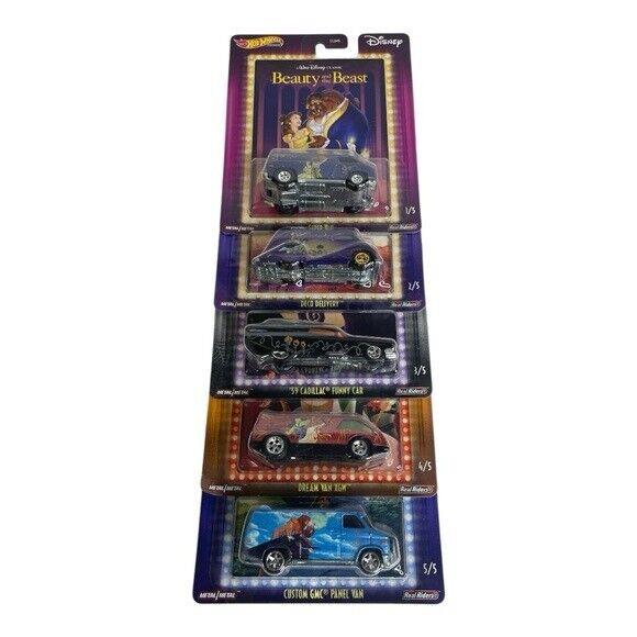 Mattel Disney Hot Wheels Beauty Beast Aladdin Nbc Mulan Lion King Toy Set