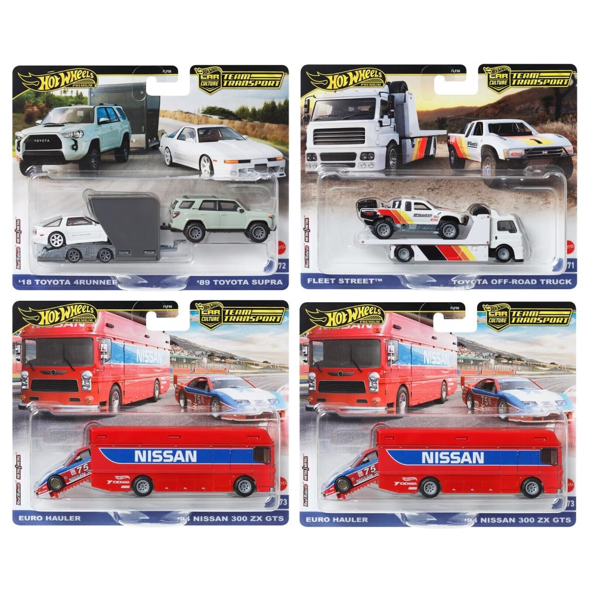 Hot Wheels 1:64 Team Transport 2024 D Case of 4 FLF56-957D Toyota 4Runner