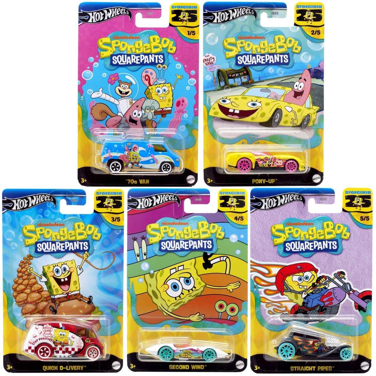 Hot Wheels Spongebob Squarepants Die Cast Car Set