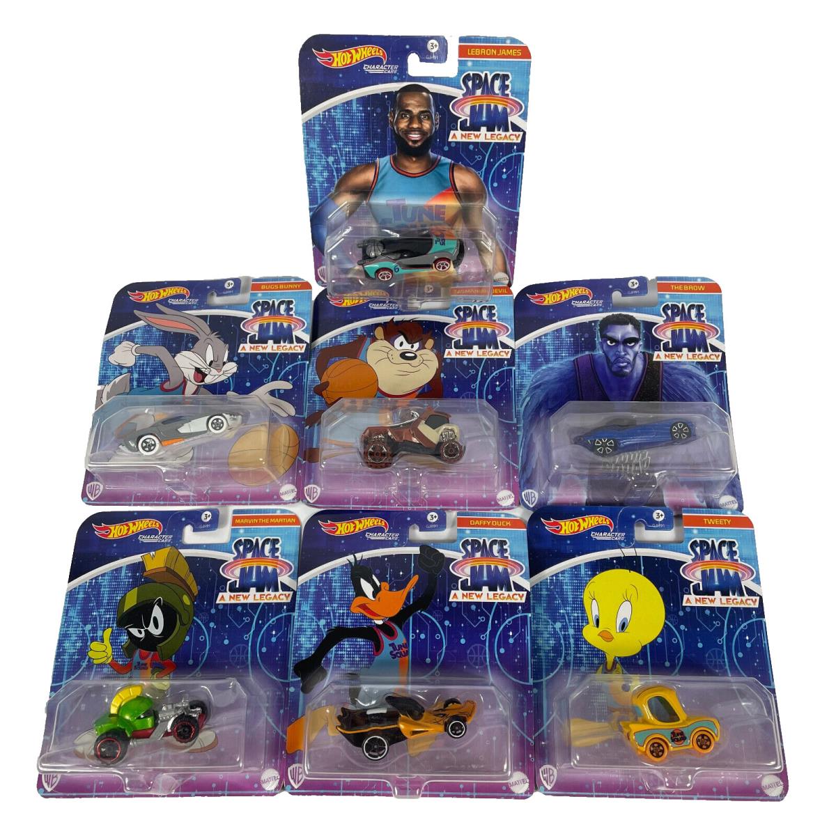 Hotwheels Character Car Diecast Space Jam Looney Tunes WB Complete Set Lebron