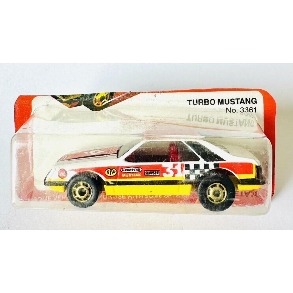 1983 Hot Wheels Hot Ones 3361 Turbo Mustang Blackwall Cut Card