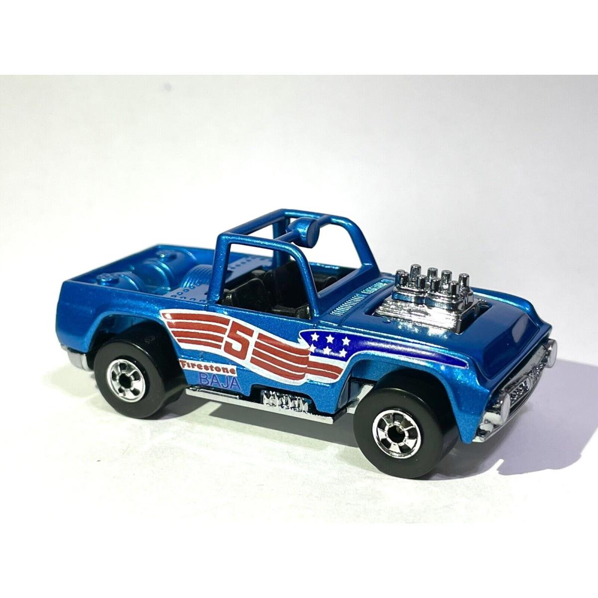 Hot Wheels Baja Bruiser Mint - Custom Made Metallic Blue Blackwall