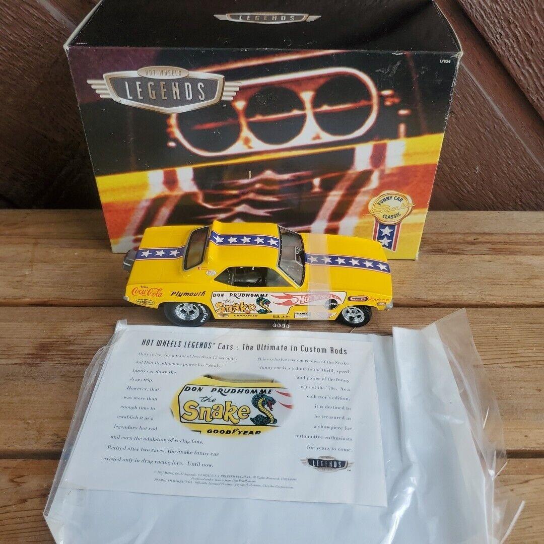 Hot Wheels Legends 1:24 Snake 70 Plymouth Barracuda Funny Car