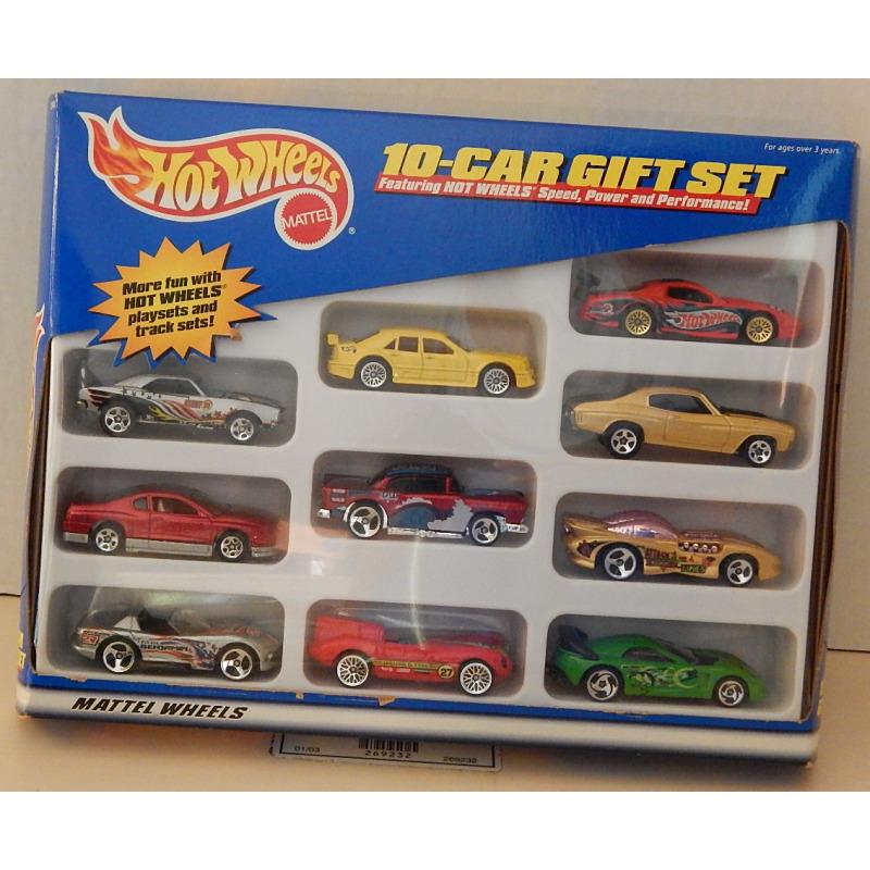 Chevelle Mercedes Jaguar Camaro Corvette Carlo Hot Wheels 10 Car Gift Set