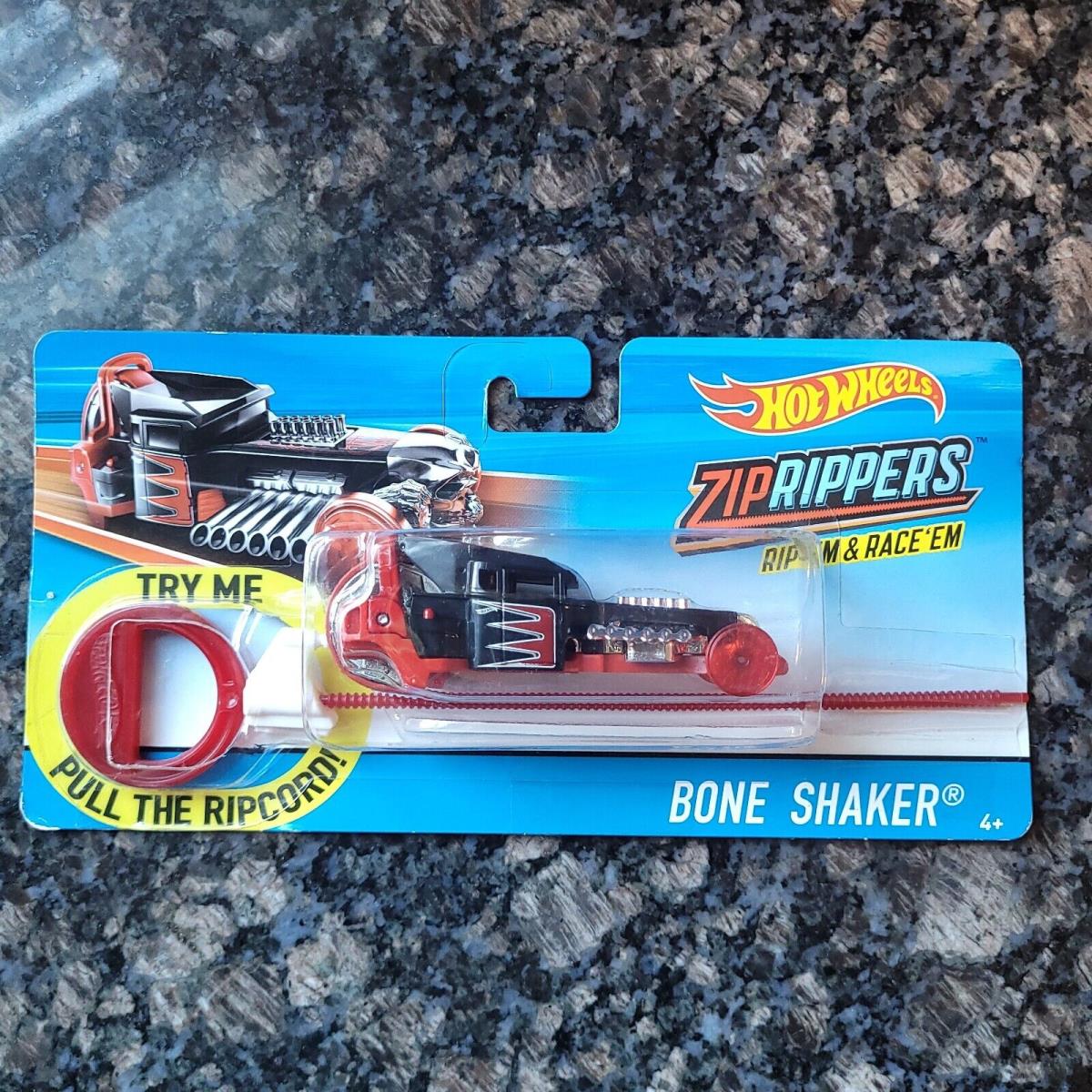 Hot Wheels Zip Rippers Bone Shaker 2015 Black Red Nip On Card CBM11