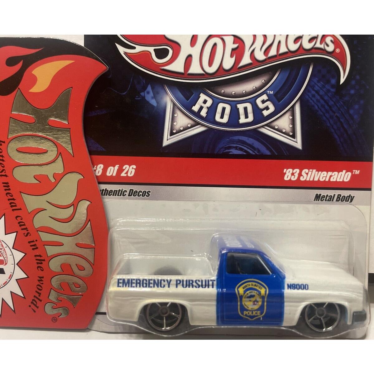 2008 Hot Wheels Cop Rods Emergency Pursuit 1983 Chevy Silverado