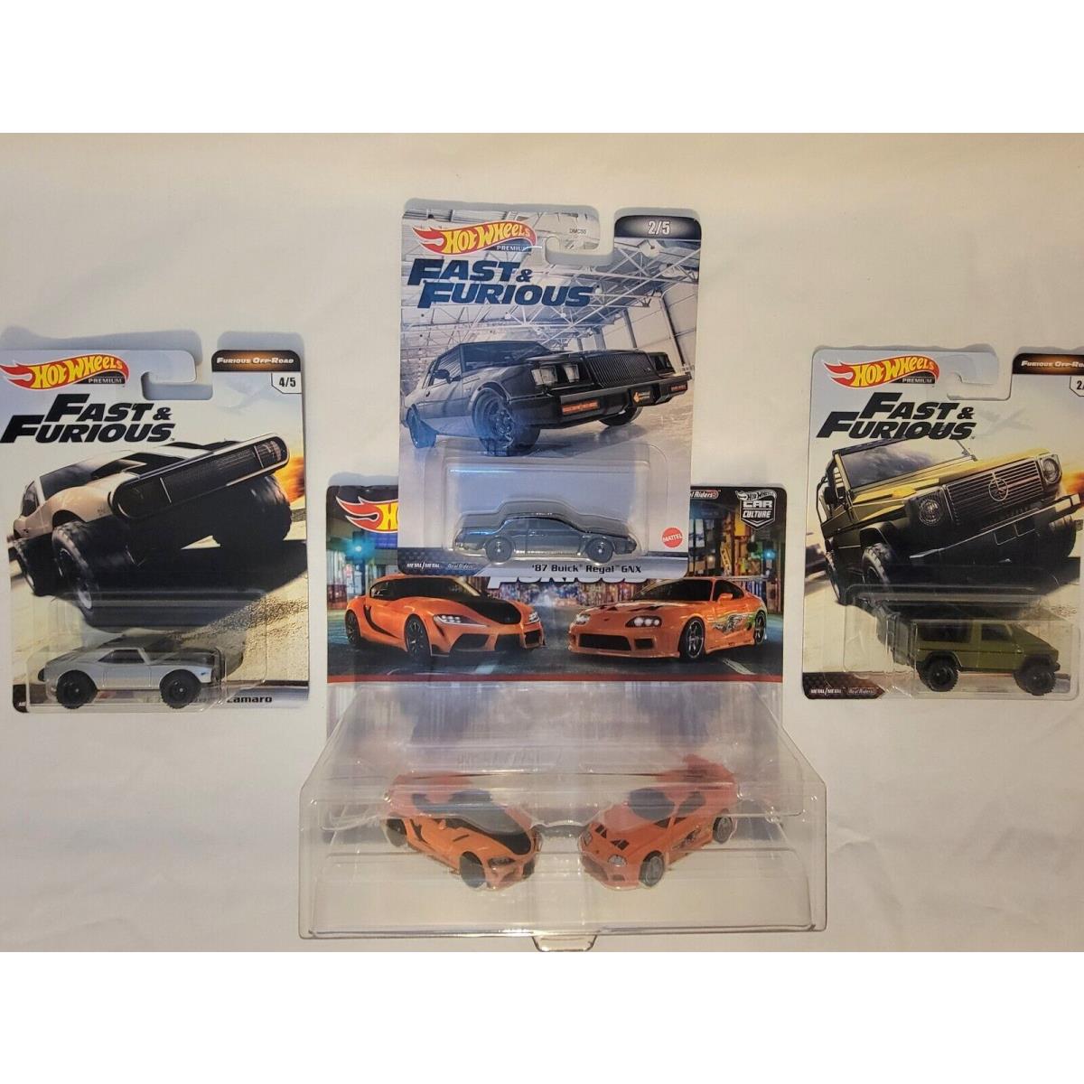 The Fast The Furious 1/64 Diecast `87 Regal `91 Mercedes `67 Camaro Supra