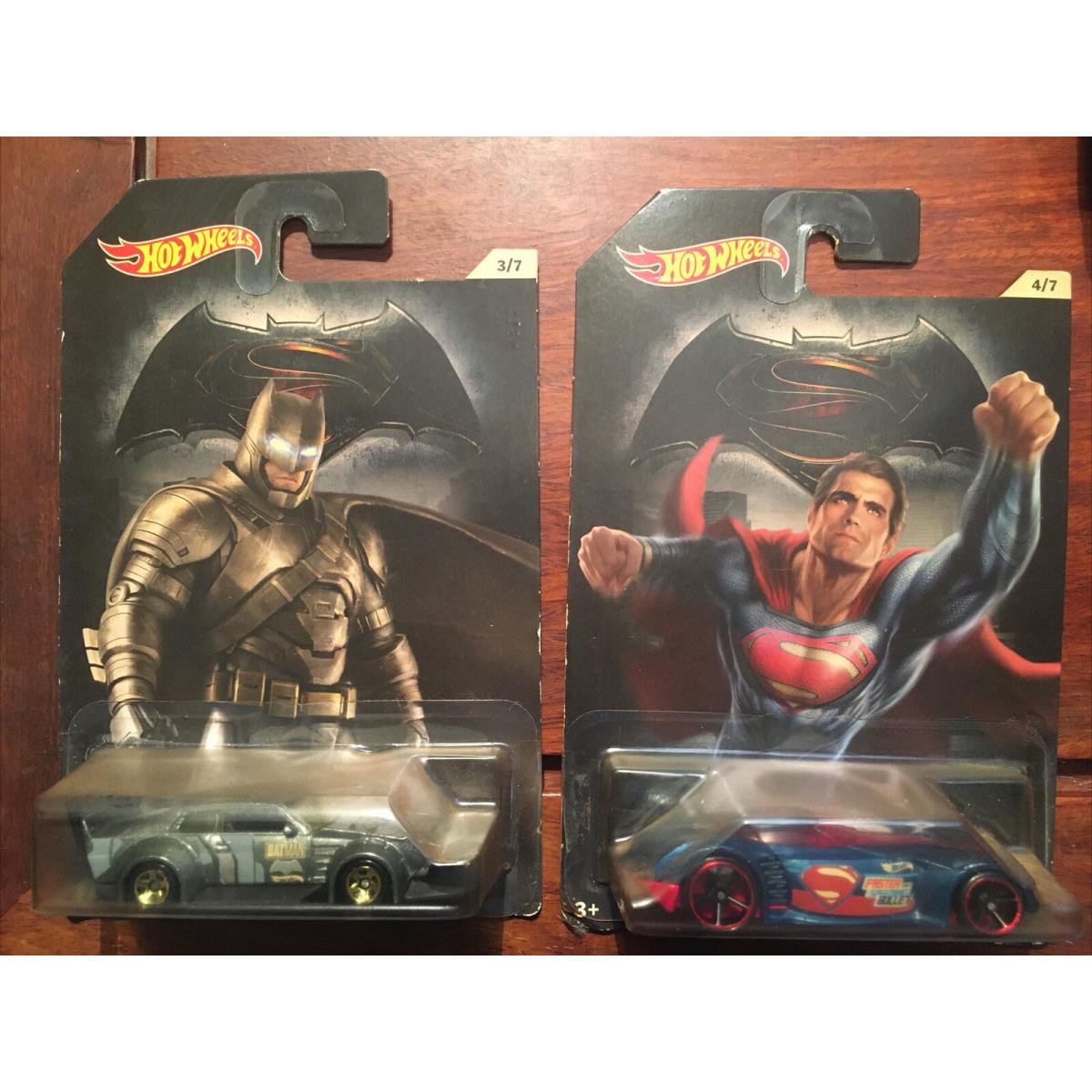 Set Of 7 2015 Hot Wheels Dc Superman Batman Wonder Woman Cars Complete