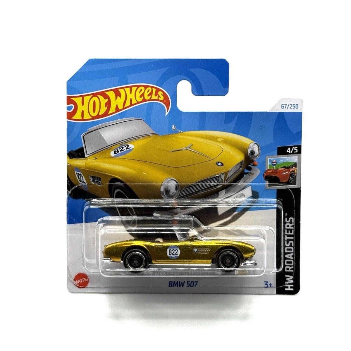 2024 Hot Wheels Short Card Super Treasure Hunt Bmw 507 67/250 W/protector Yellow