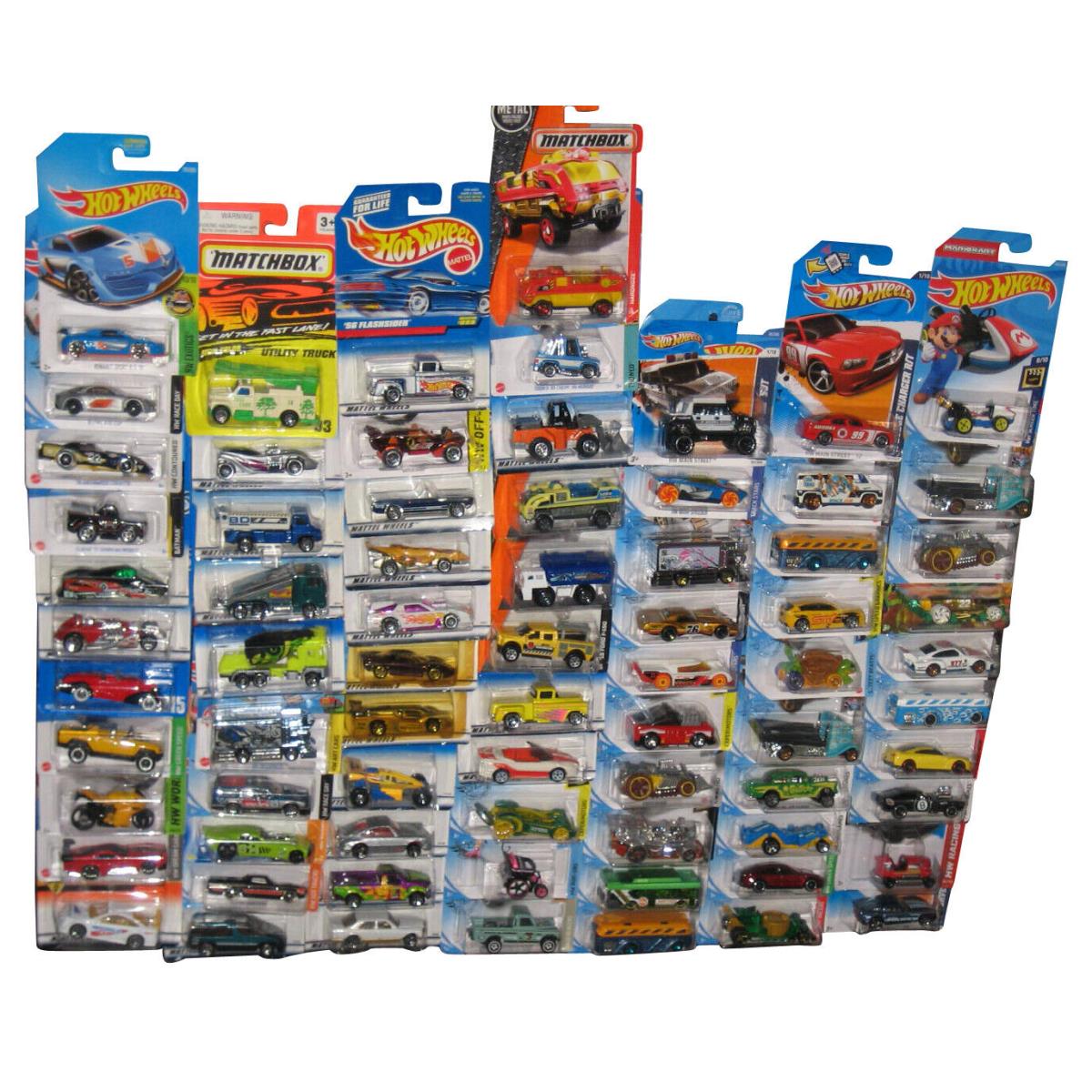 Hot Wheels Matchbox Mattel Mixed Die Cast Cars -- Lot of 73 Toy Cars