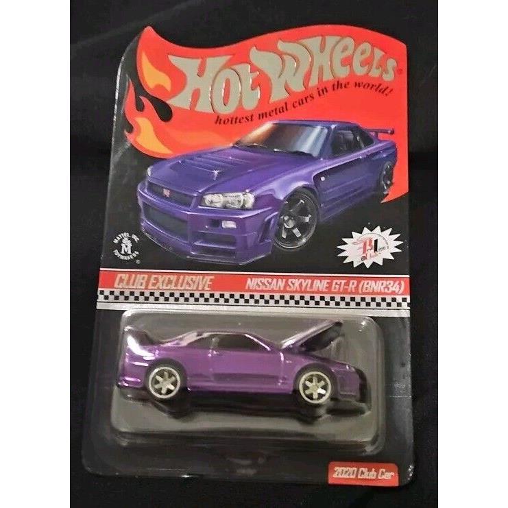 Hot Wheels Skyline Gt-r BNR34 Redline Club Exclusive Rlc Purple