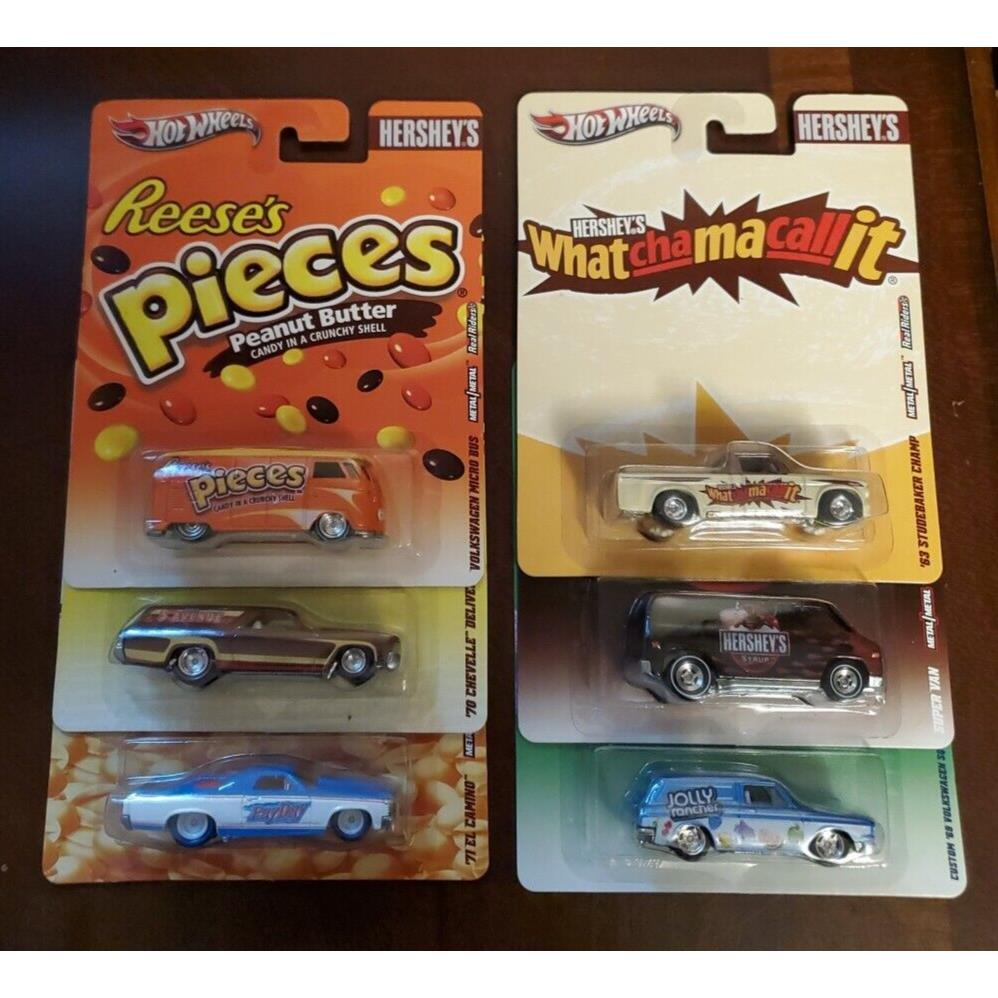 Hot Wheels 2012 Nostalgia Series Hershey`s Complete Full Set of 6 w/ Reese`s