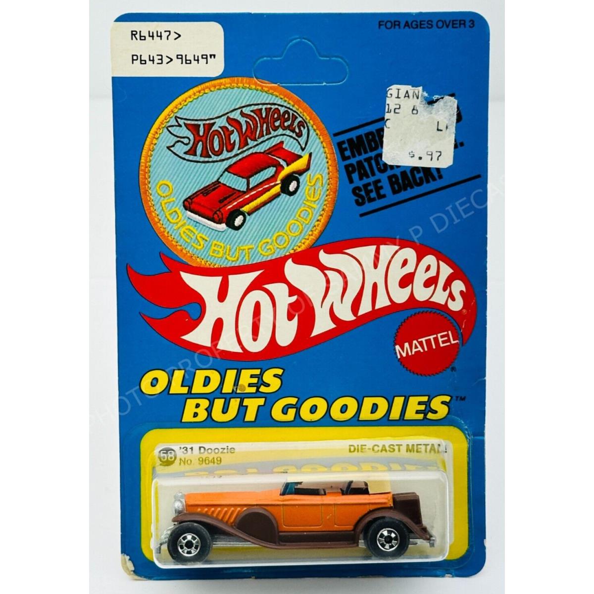 Hot Wheels Blackwall 31 Doozie Oldies But Goodies 9649 Patch Card in Blister