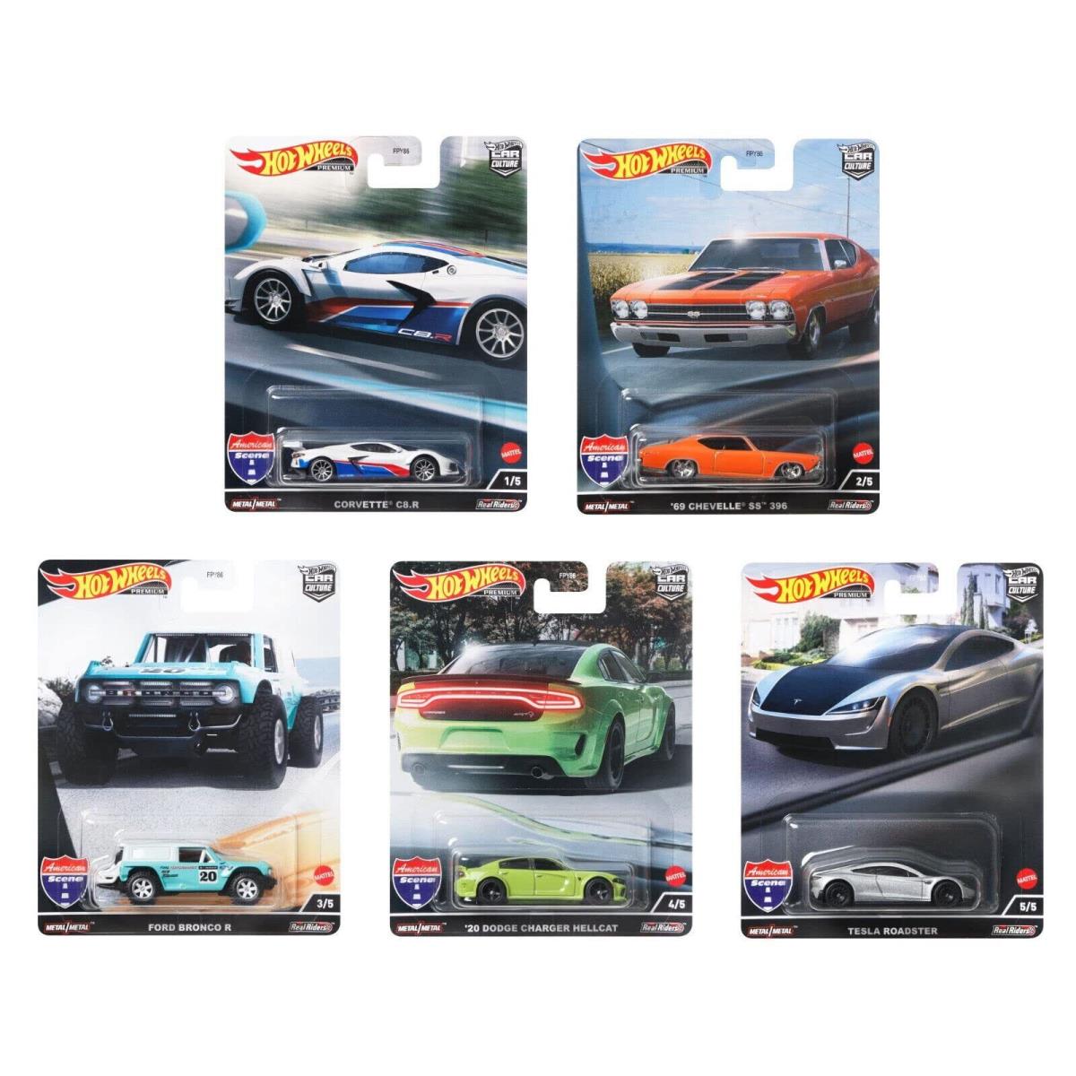 Hot Wheels Car Culture 2022 American Scene Complete Set of 5 Diecast