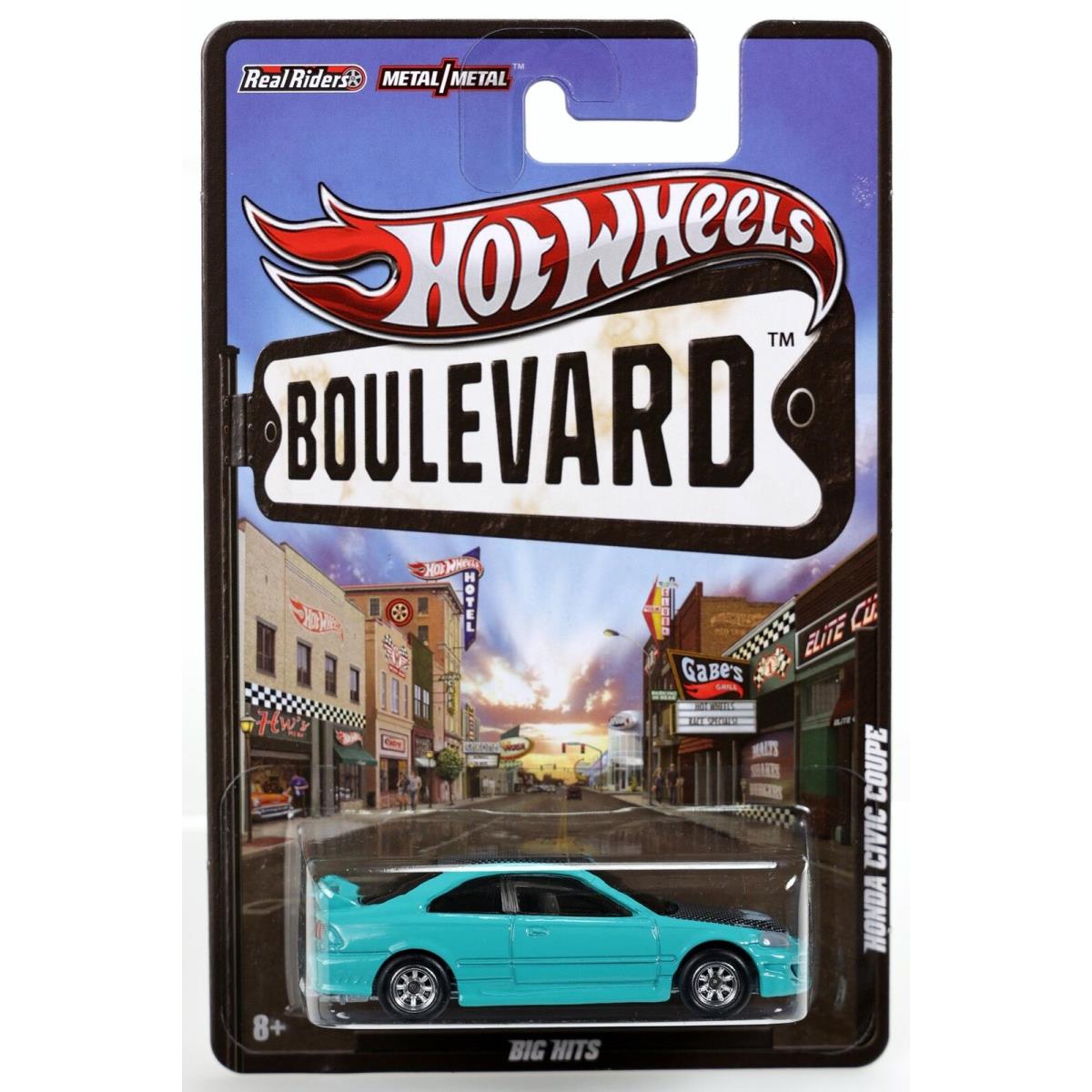 Hot Wheels Honda Civic Coupe Boulevard Big Hits - W4611 Nrfp 2011 Turquoise