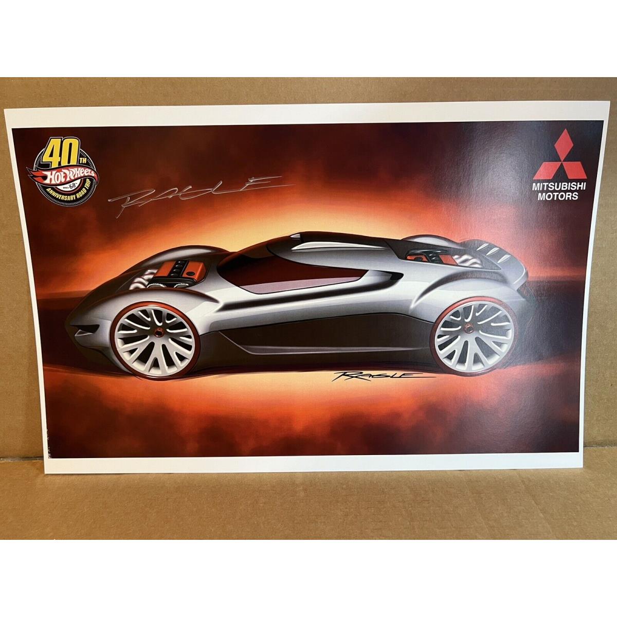 Mitsubishi Gary Ragle Hot Wheels 40th Anniversary Autograph 11 X 17 Poster