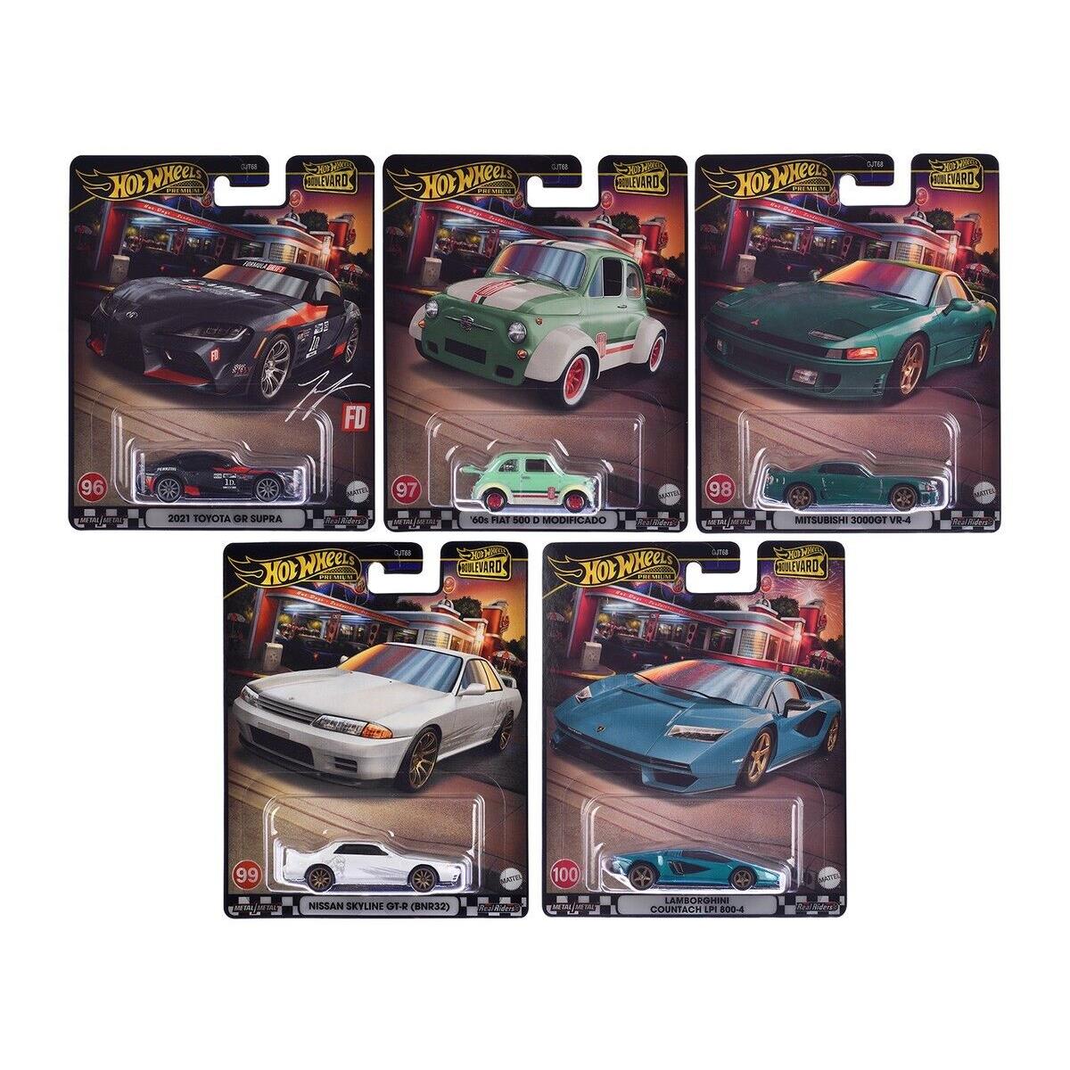 Boulevard 96-100 - 5 Piece Set Premium 2024 Series Diecast Cars by Hot Wheels