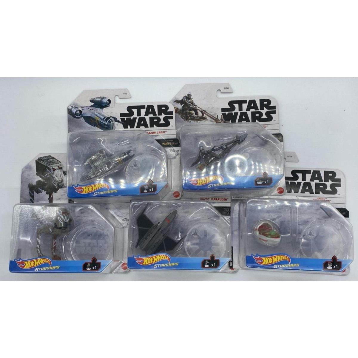 5PK Hot Wheels Star Wars Starships Mandalorian Bad Batch No Repeats