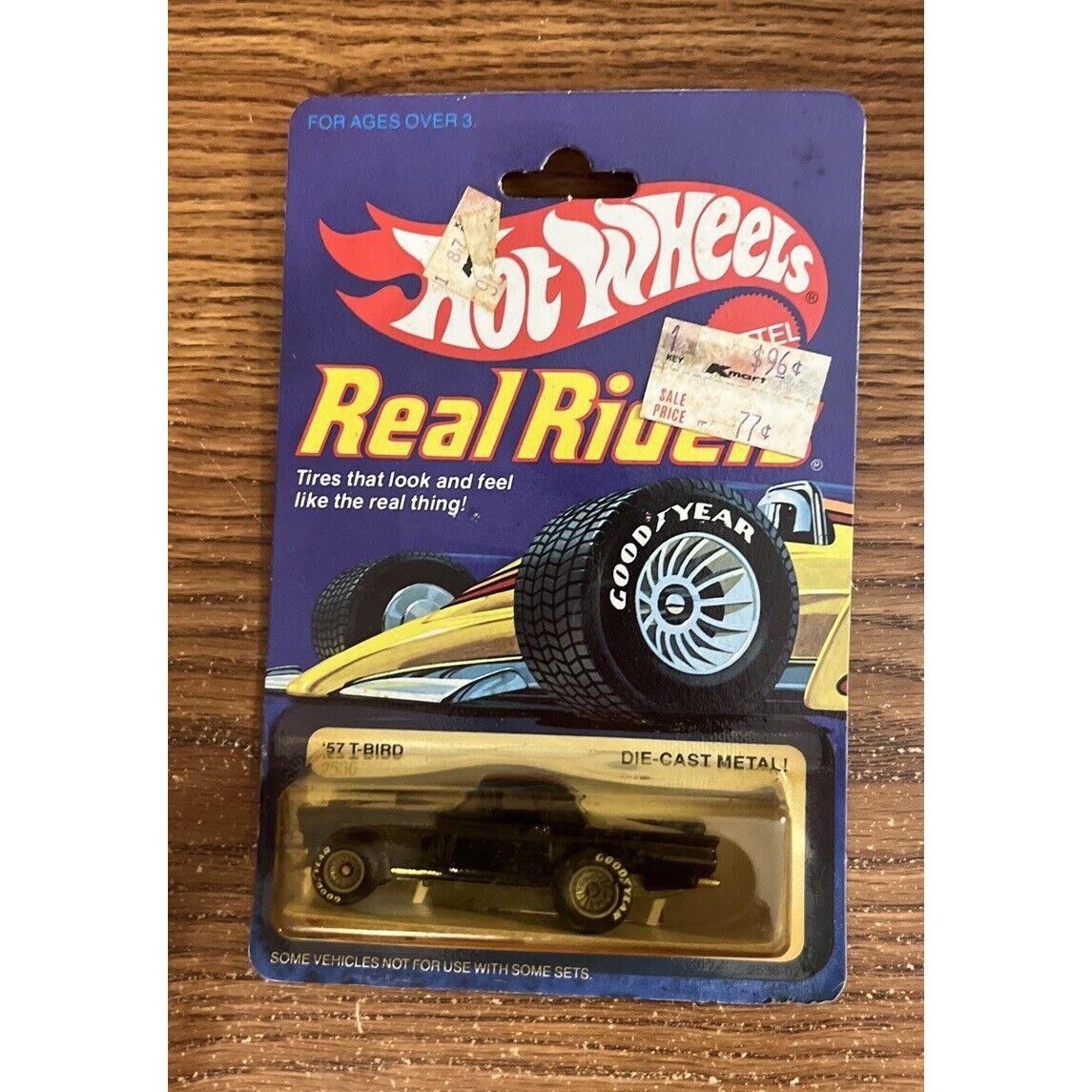 1982 Hot Wheels Real Riders Black `57 T-bird No. 2536 2536 On Card