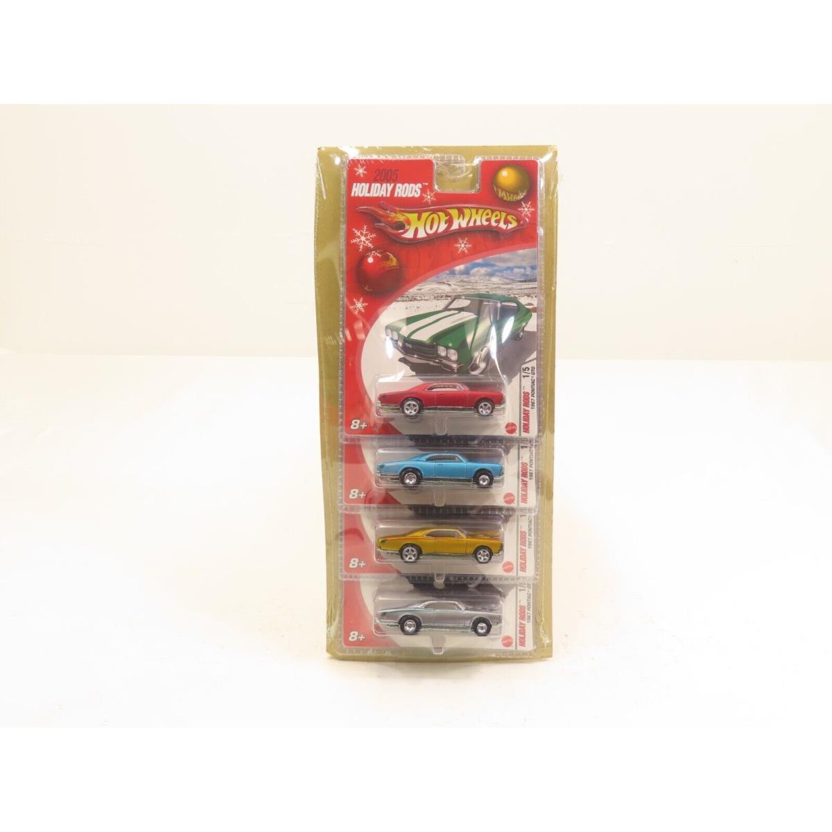 Mattel Set of 4 2005 Holiday Rods Hotwheels Cars 1967 Pontiac Gto 7053A