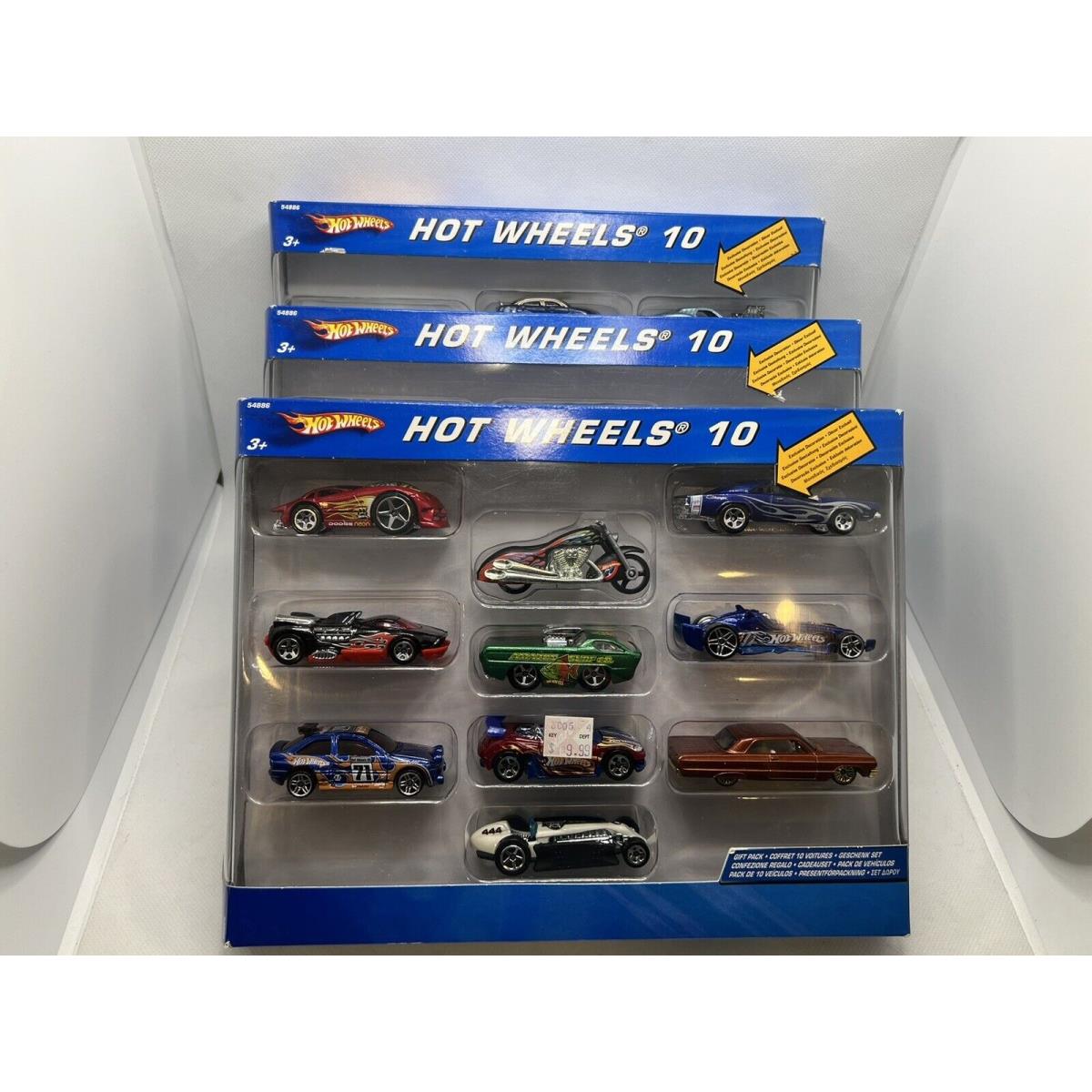 Bugatti Veyron Mustang Hummer Toyota Roger Dodger 10 Car Pack X 3 Hot Wheels