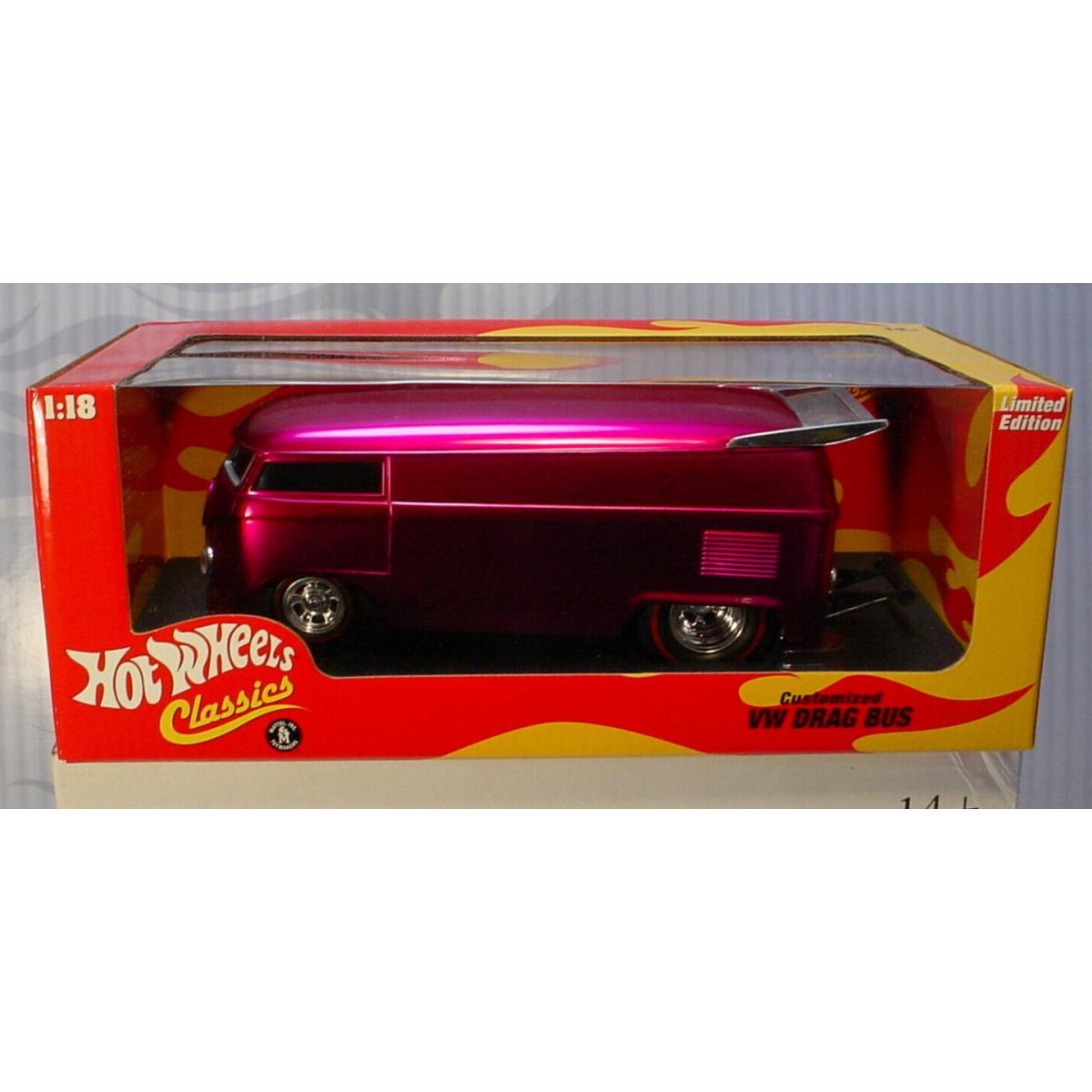 Hot Wheels American Classics Customized VW Drag Bus Spectra Flame Magenta 1/18