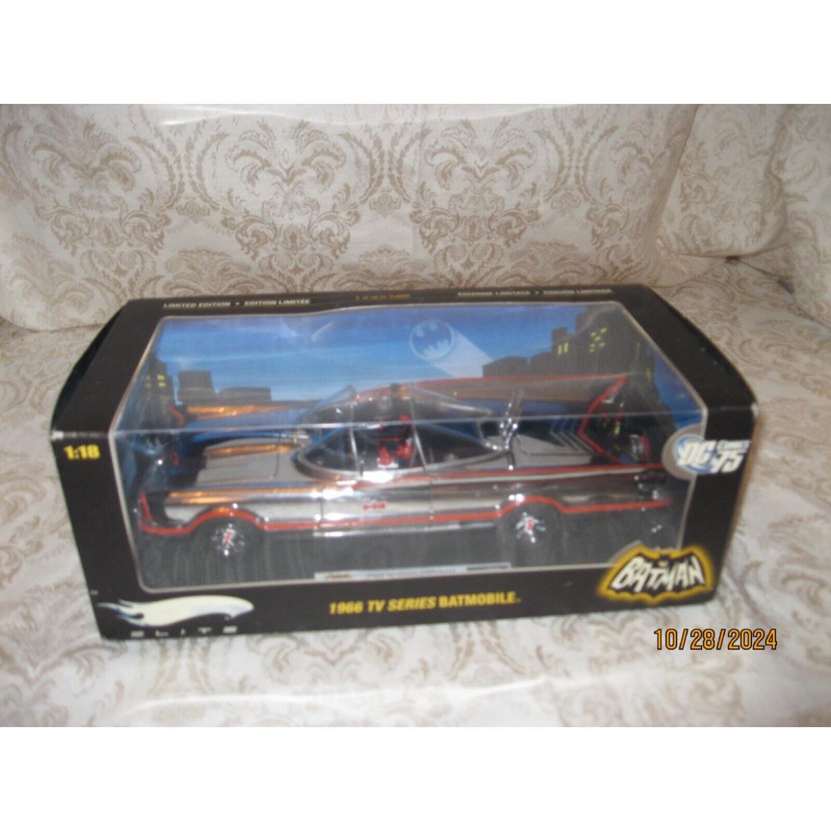 Hot Wheels Elite Batman 1966 TV Series Batmobile Chrome Edition 2009 1:18 Scale