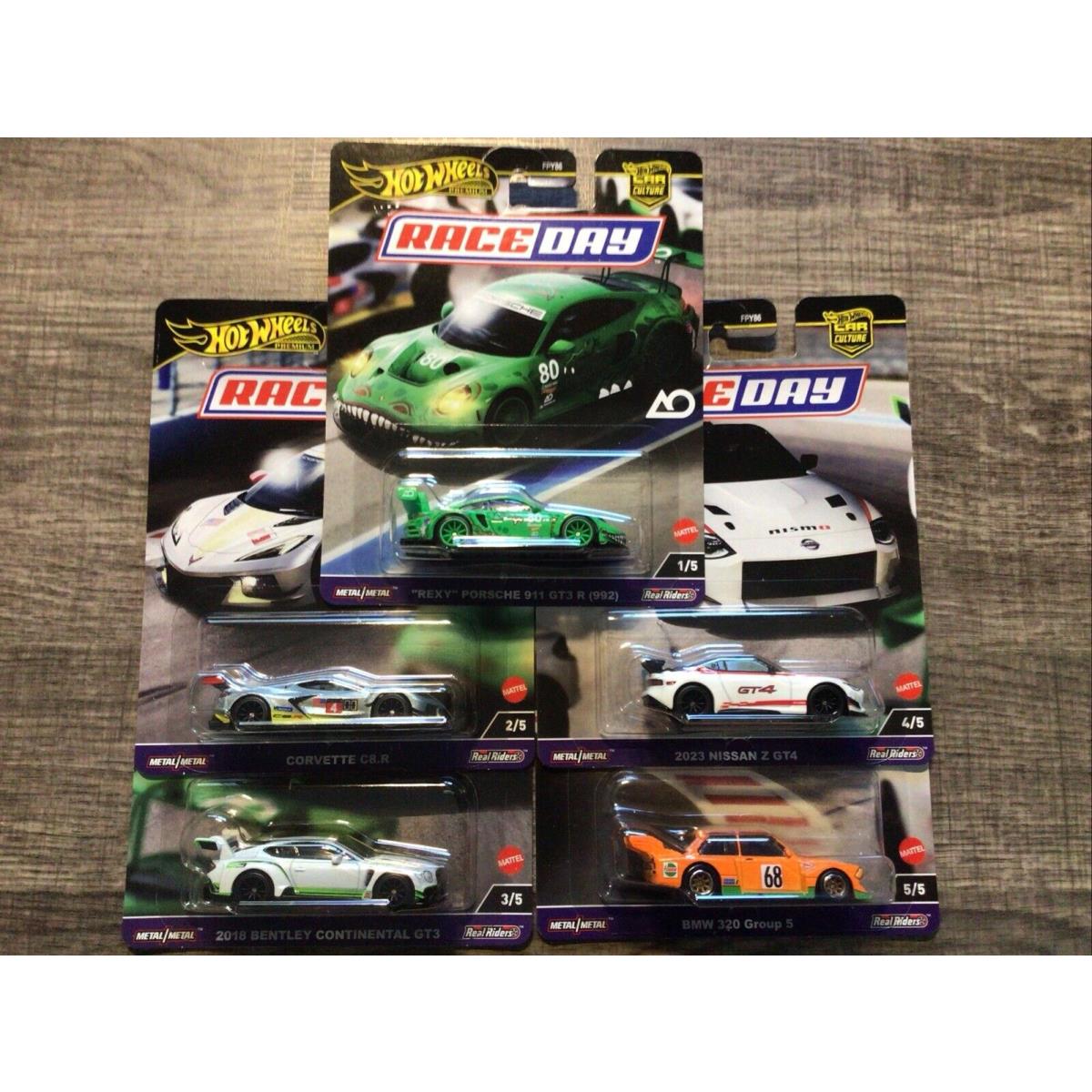 Hot Wheels 2024 Car Culture-race Day W/rexy Set of 5 Ships Free in The US