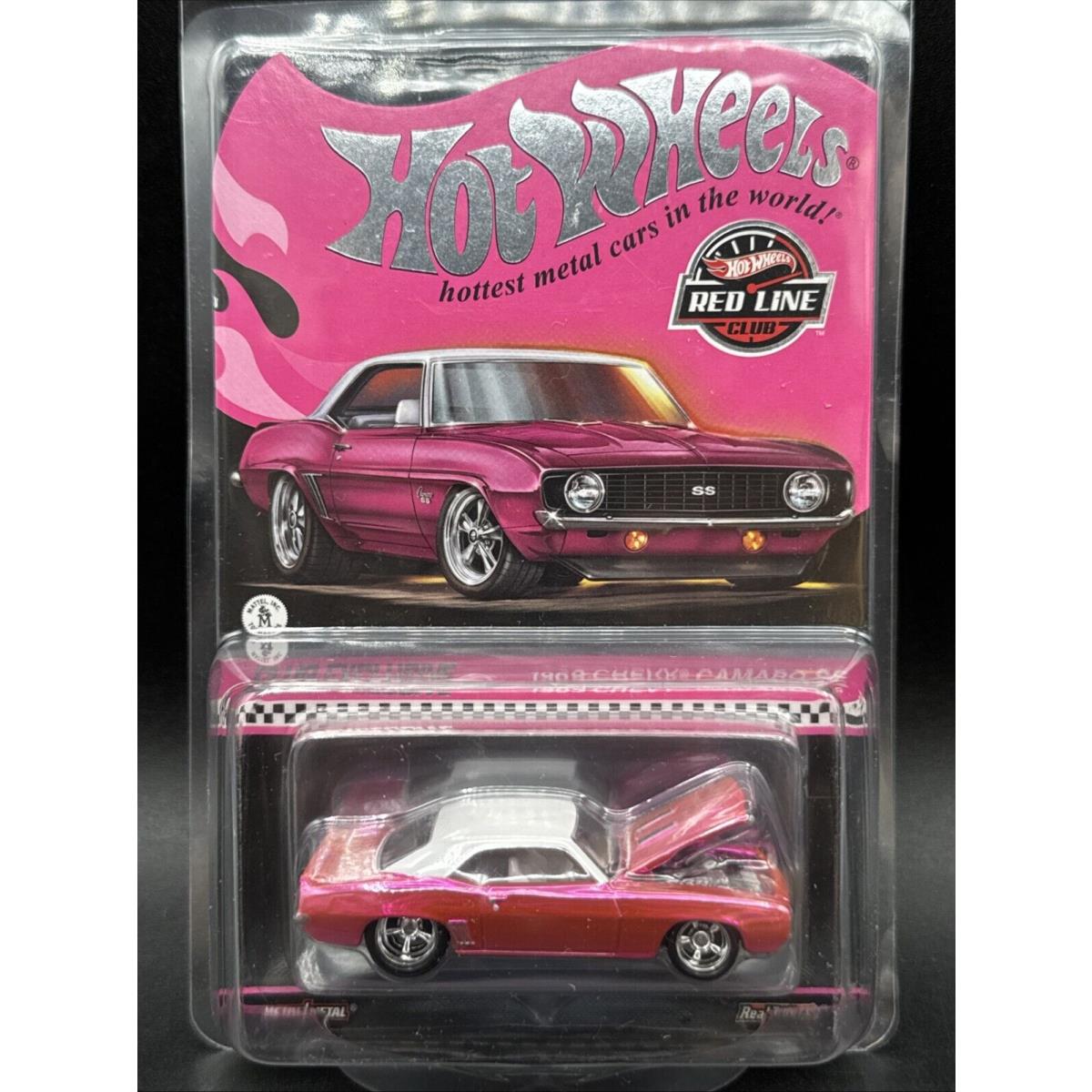 2024 Hot Wheels Pink 1969 Chevy Camaro SS Rlc Redline Club Exclusive Car Free SH