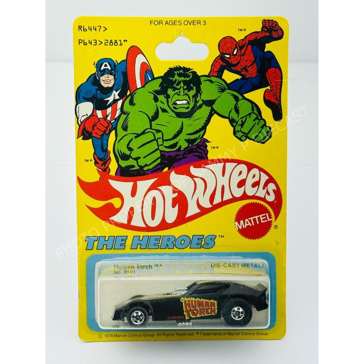 Hot Wheels Blackwall Heroes Human Torch Black 2881 in Blisterpack