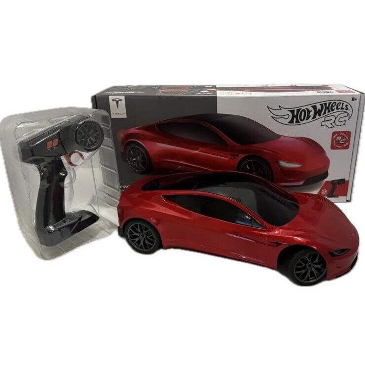 Hot Wheels Tesla Roadster RC In Red 1:10 2.4GHZ Working Lights